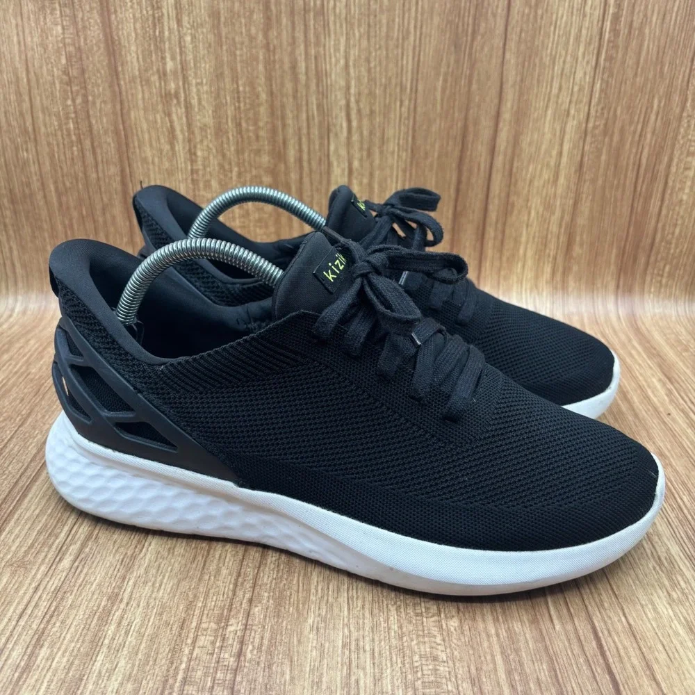Kizik Athens Sneakers Black‎ White Mens 9.5 Womens 11 G2FCDATHBK01-10 Hands-Free